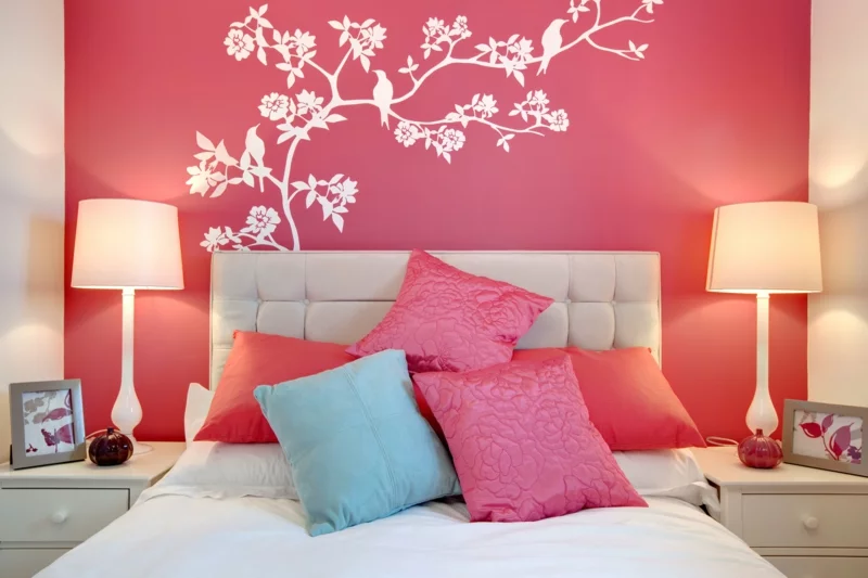 Wandfarben Ideen rosa Wanfarbe Schlafzimmer Wände streichen Farbideen