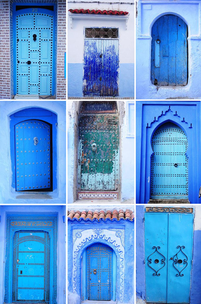alte Haustüren blau bemalen DIY Ideen günstige Haustüre