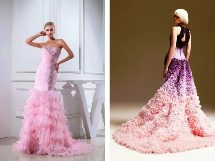 ausgefallene brautkleider haute couture hochzeitskleider rosa pink