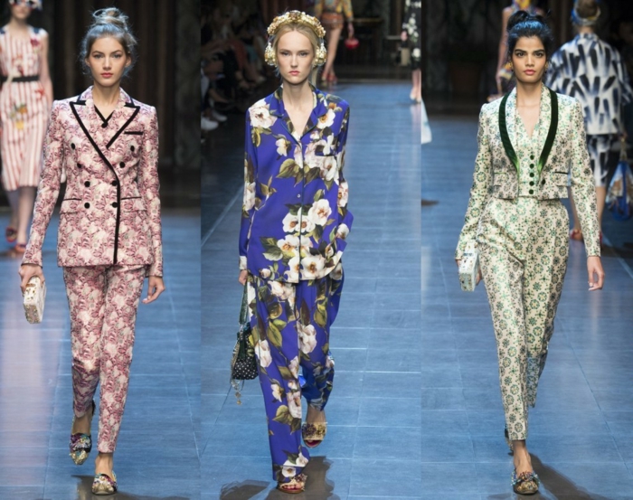 business anzüge damen 2016 fashion catwalk frauenmode muster blumen prints