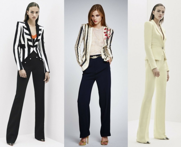 business anzüge damen 2016 haute couture beige streifen