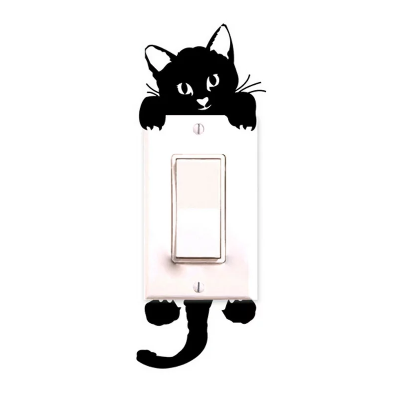 coole Wandtattoos Wanddeko Wandfarbe weiß schwarz Katzen Wandtatoos