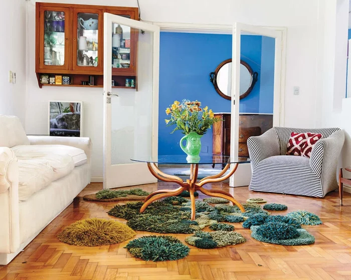 designer teppich indoor garten natur moos teppichläufer bettvorleger