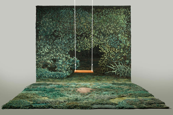 designer teppich indoor garten naturlandschaft wald look bodenbelag teppichbode teppichläufer
