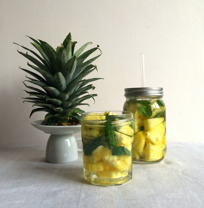 detox kur gesund abnehmen ananas minze wasser