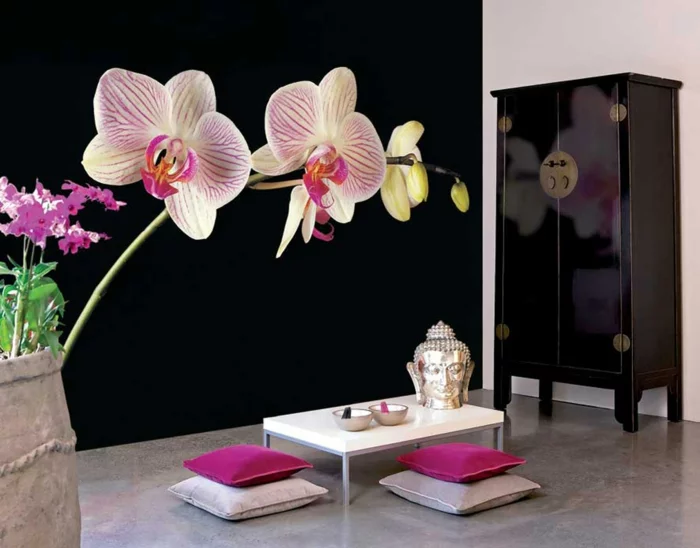  einrichtungsbeispiele raumgestaltung wohnflair asien wohnung einrichten einrichtungsbeispiele asian china orchideen