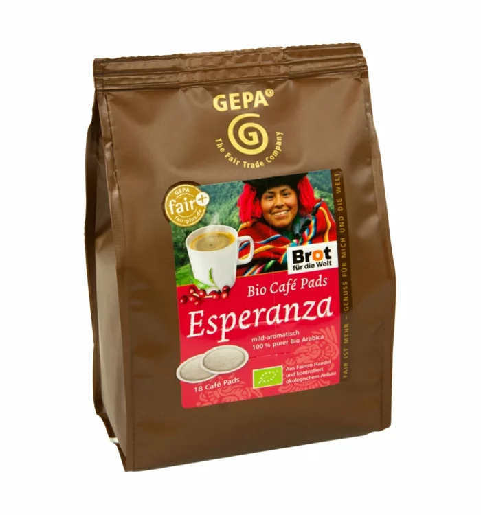 fair trade kaffee bio arabica cafe pads esperanza gepa shop