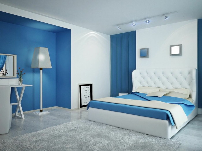 farbgestaltung schlafzimmer wandgestaltung wanddesign marine