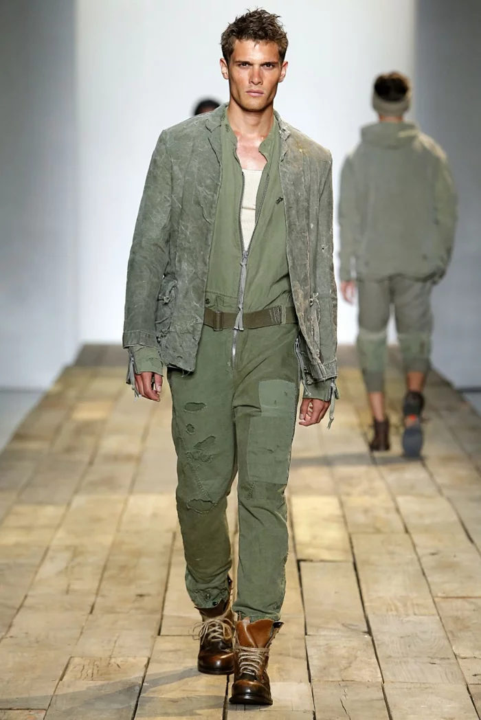 frühlingsoutfit herrenmode männermode military style modekollektion greg lauren 2016