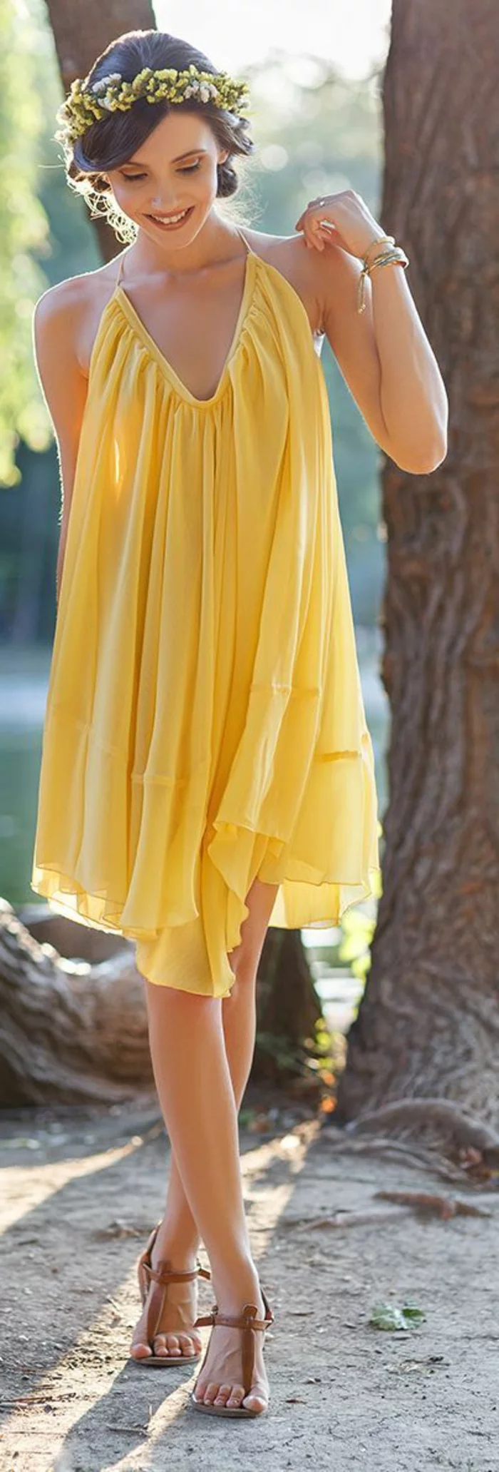 kleid gelb luftig weiblich frauenmode