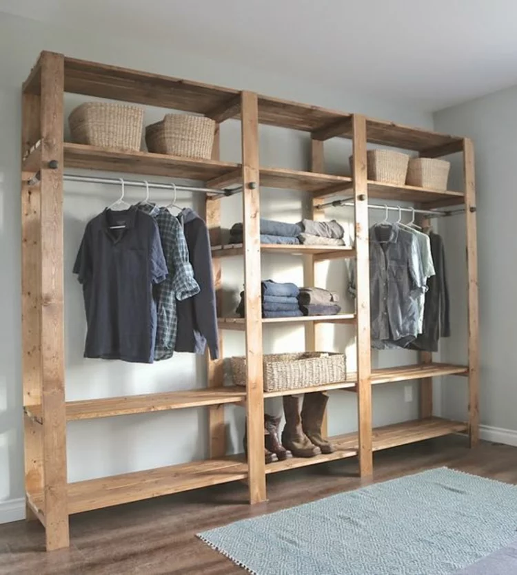 moderne Garderoben aus Holz Regalsysteme