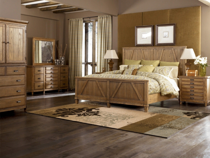 moderne bodenbeläge laminat schlafzimmer boden beige farbnuancen holzmöbel