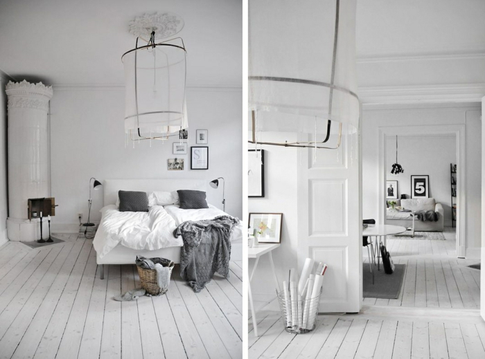 moderne bodenbeläge weiße bodendielen holz wohnung schlafzimmer wohnzimmer