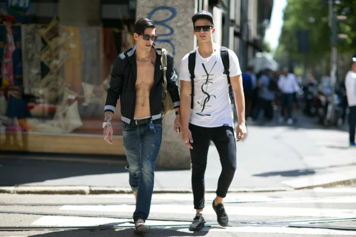 männermode trends 2016 casual street style teenagermode t shirt jeanshose