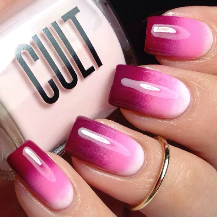 nageldesigns fingernägel design nailart nagellack gelnägel ombre weiß rosa violett