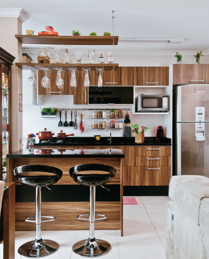 offene Küche Ideen Küchenbilder moderne Küche aus Holz