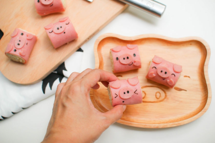 snack ideen kleine brötchen schweinchen food art