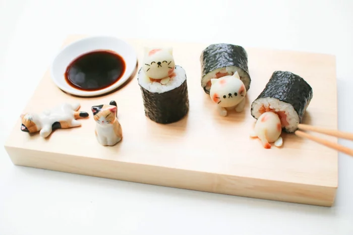snack ideen sushi rezept japanische food art katzen