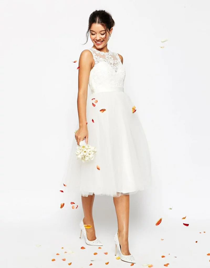 ASOS Brautmode Kleid für Standesamt knielang elegant