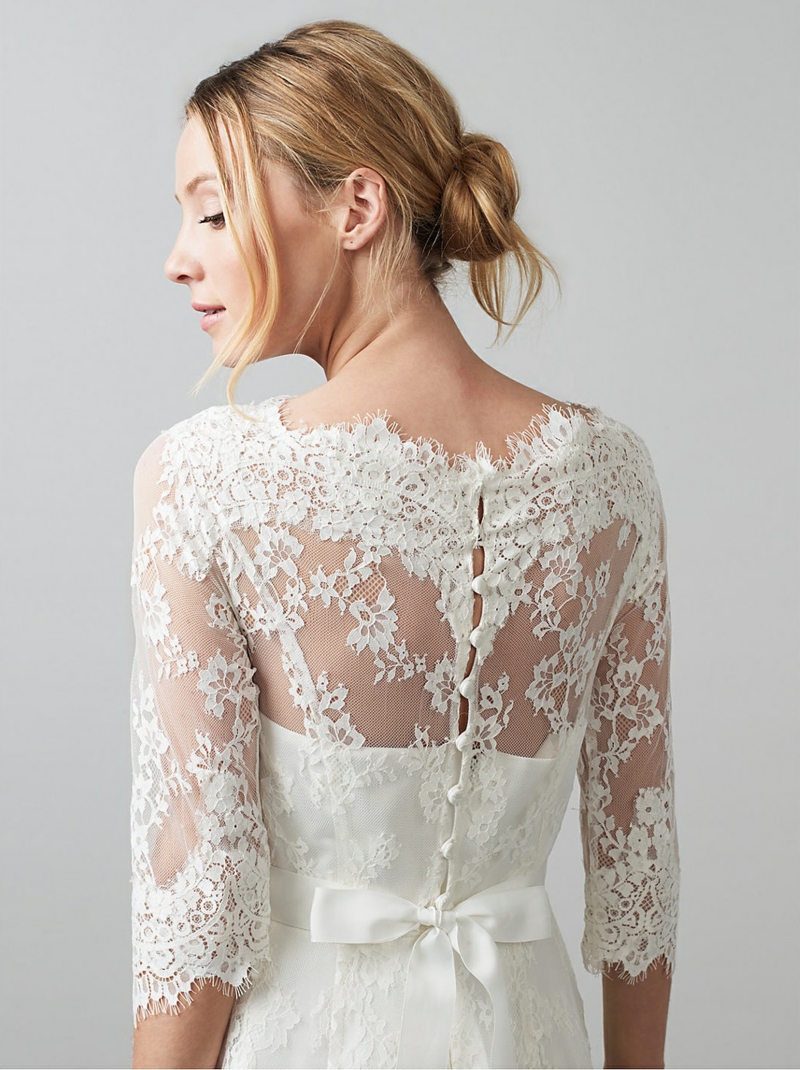 Brautmode Kleid für Standesamt Rücken Spitze