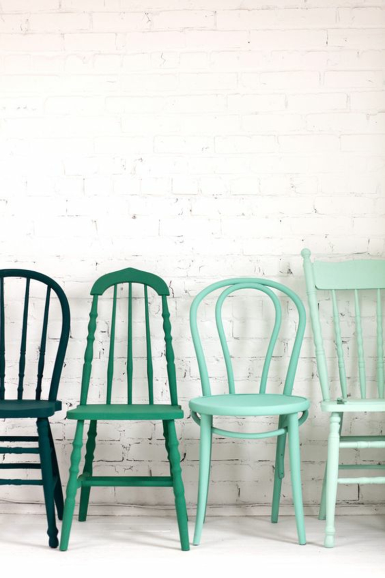 Esszimmerstühle Holzstühle Retro Look grün ergonomische Stühle