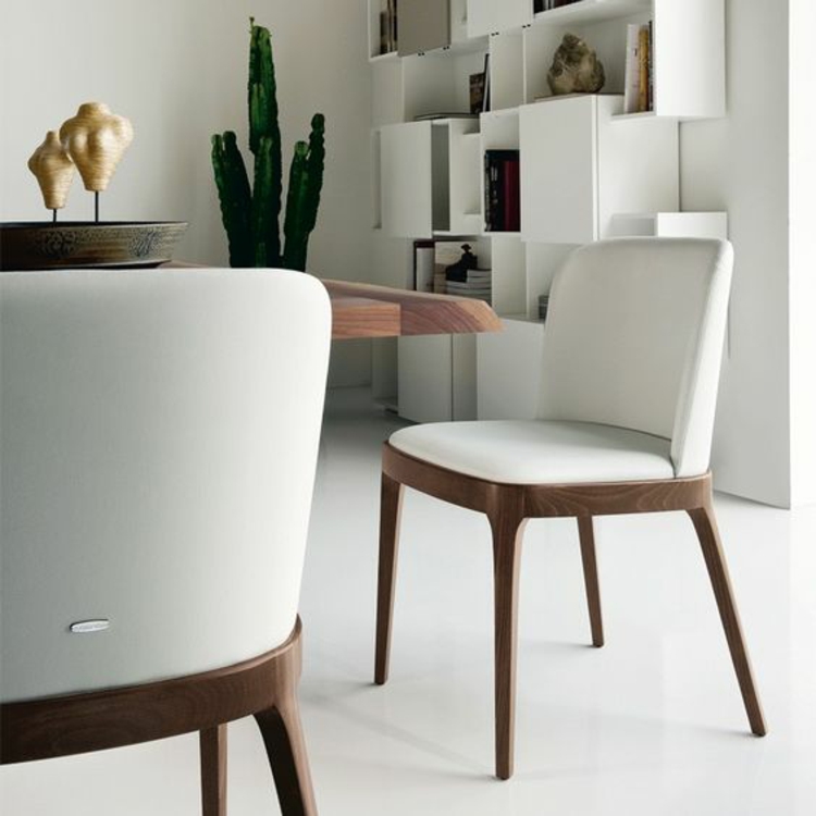 Esszimmerstühle ergonomische Stühle Polsterstühle mit Holzbeinen