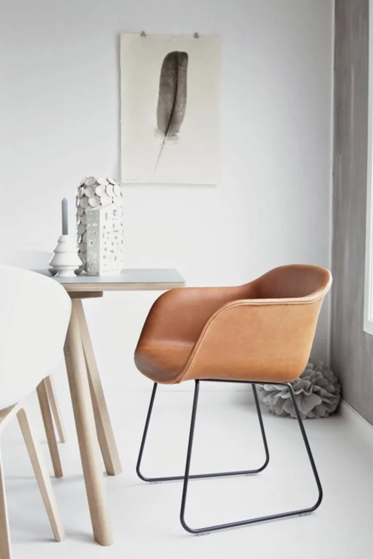 Esszimmerstühle mit modernem Design ergonomische Stühle Leder