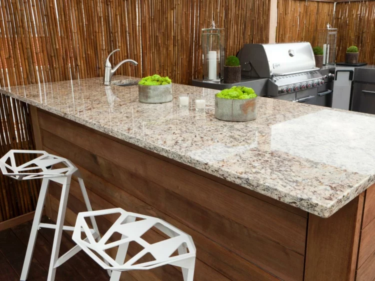 Granitarbeitsplatten Vorteile Kücheninsel Outdoor Küche gestalten
