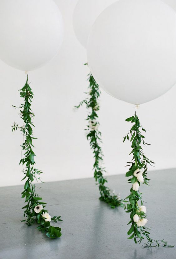 Hochzeitsdeko selber machen Hochzeitsfeier weiß grün
