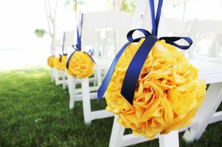Hochzeitsfeier Ideen Gelb Hochzeitsdeko selber machen gelbe Blumen
