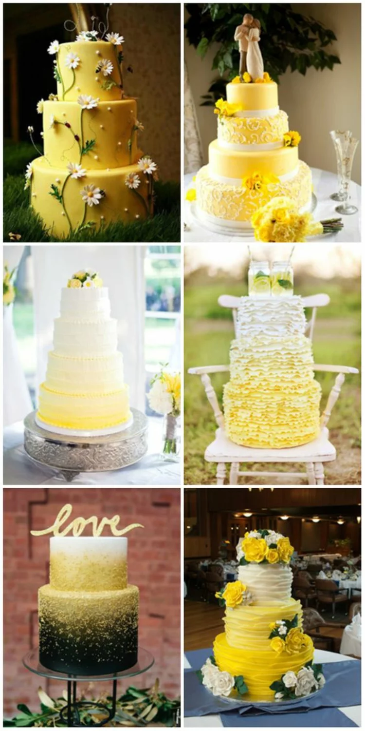 Hochzeitsfeier Ideen Gelb Hochzeitstorten Ideen