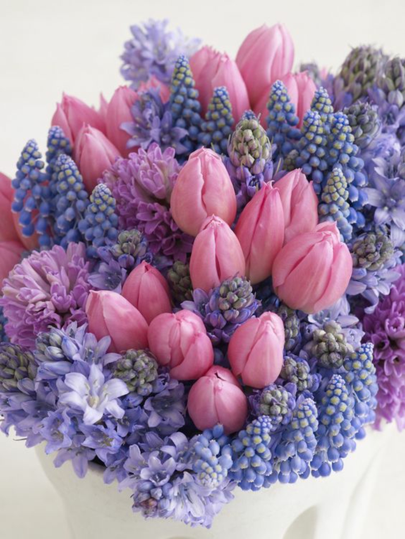 Blumenstrauß Deko Ideen mit Frühlingsblumen Bilder