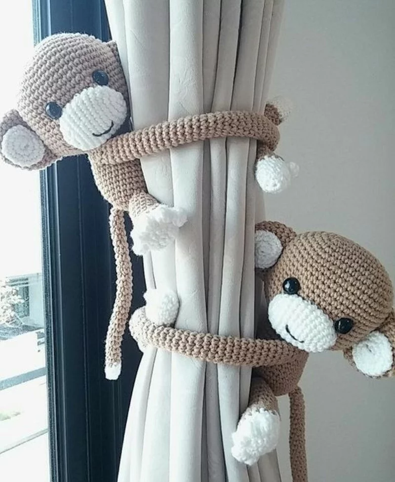 Kindergardinen Gardinenideen Kinderzimmer Jungen Gardinenhalter Affen