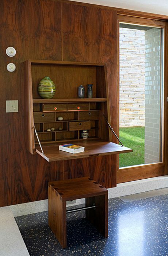 Klappschreibtisch im kleinen Home Office - 33 Fotobeispiele
