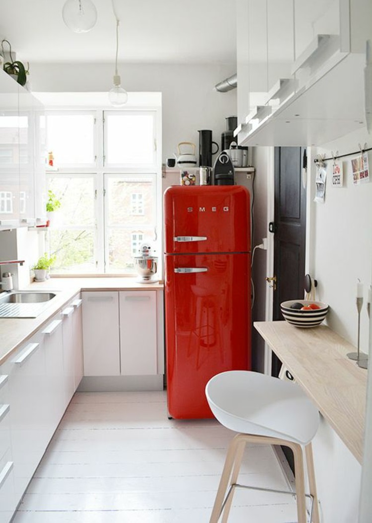 Retro Kühlschrank smeg rot Küchengestaltung Ideen