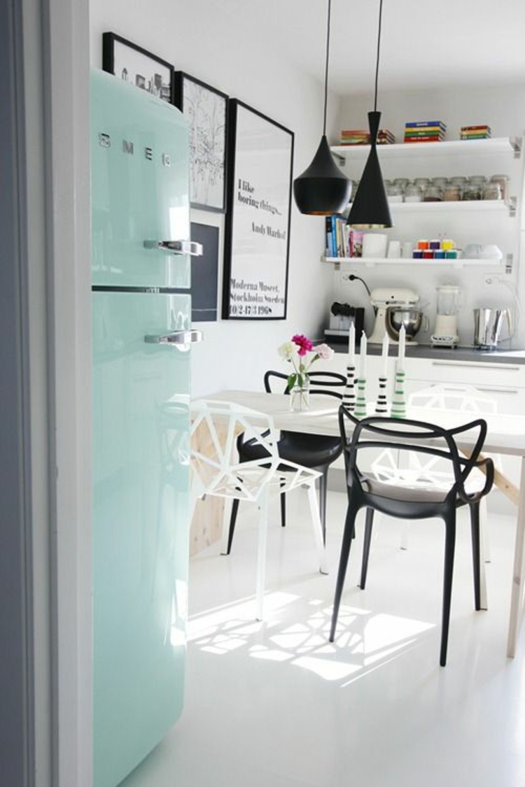Retro Kühlschränke mintgrün Küchengestaltung Ideen