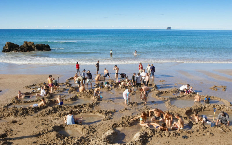 die schönsten Strände der Welt Hot Water Beach Coromandel New Zealand