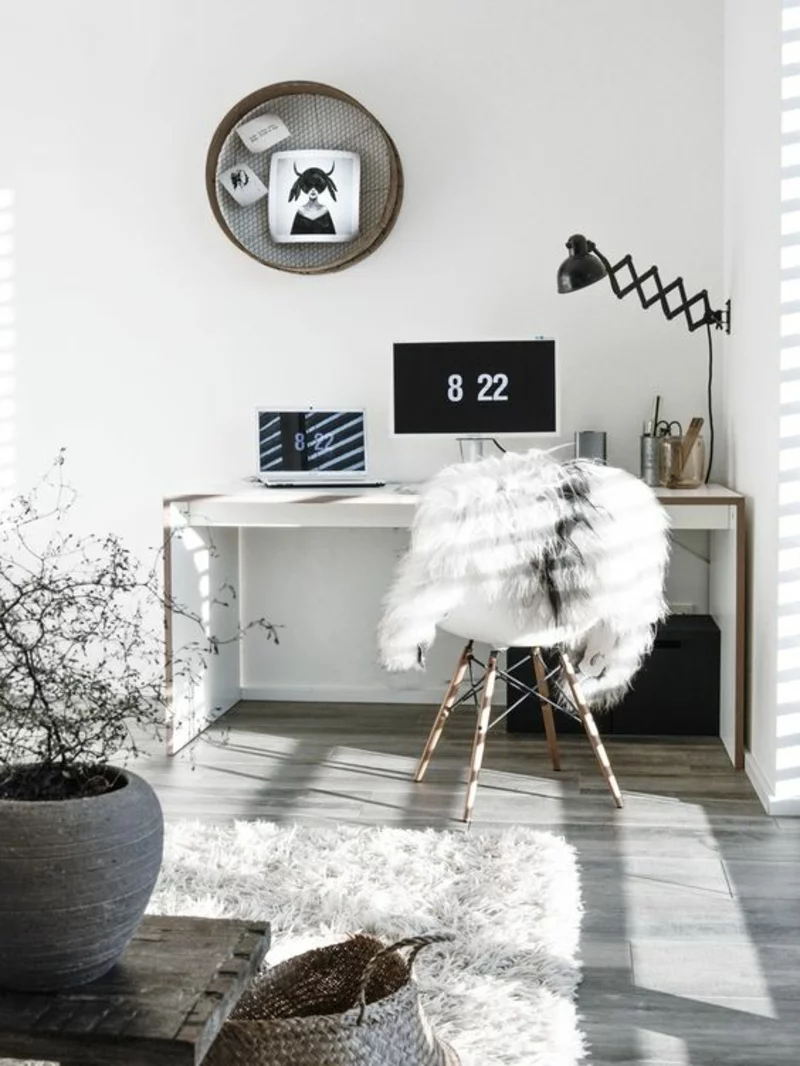 Wohnung skandinavisch einrichten Home Office Möbel
