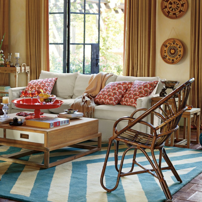 deko tipps wohnzimmer textilien farbig wanddeko
