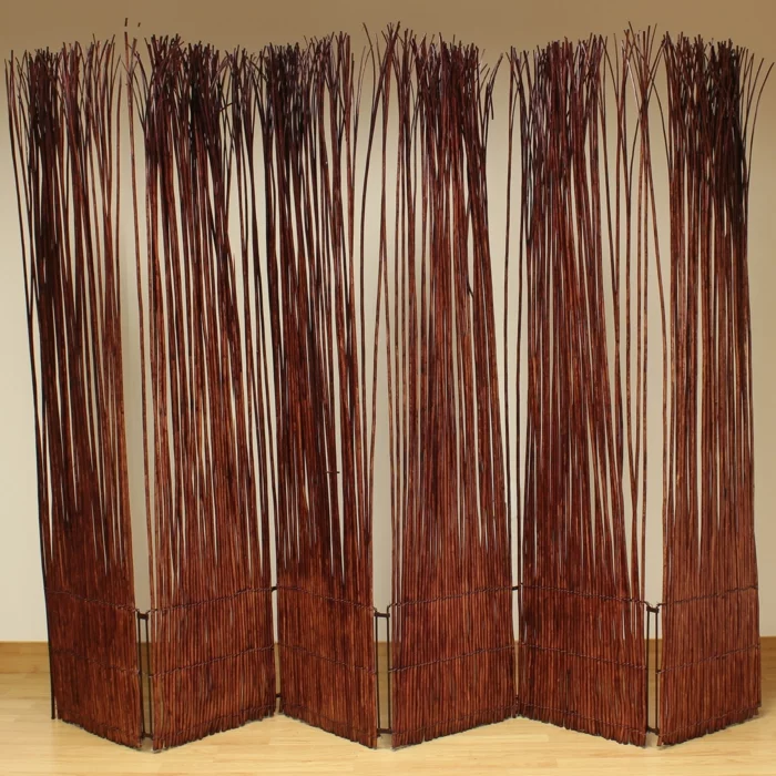 Raumteiler Ideen faltwand-raumteiler paravent raumtrenner bambusstöcke