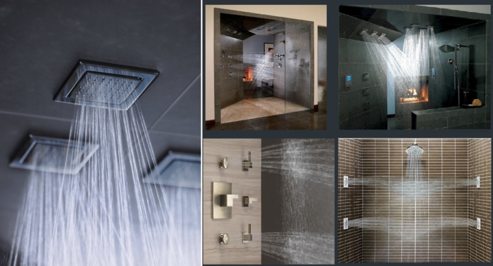 kleines bad einrichten duschkabine moderne duschsysteme regendusche duschpaneele