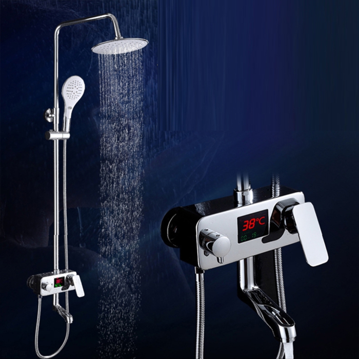 kleines bad einrichten moderne duschpaneele duschsystem thermostat
