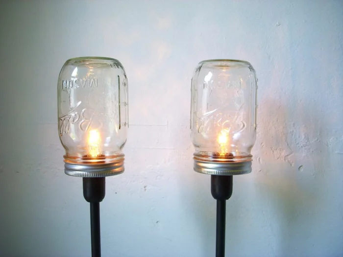 kreative wohnideen lampen basteln einmachgläser