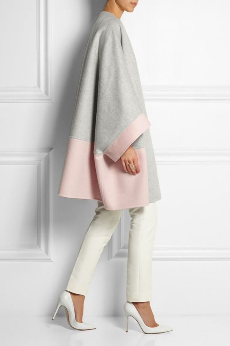moderne Damenmäntel aktuelle Trendfarben grau rosa