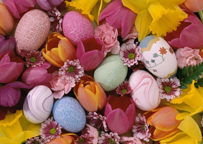 ostereier bemalen eier dekorieren pastellfarben frühlingsblumen