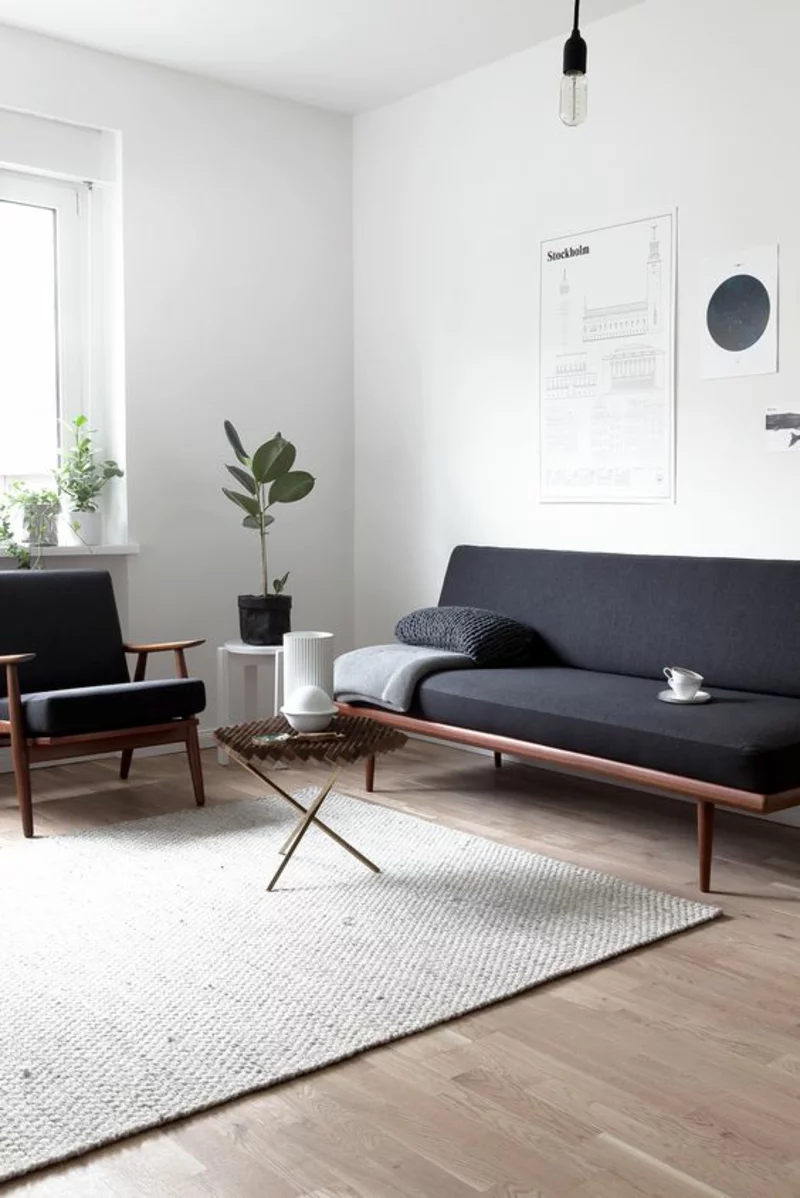 skandinavisches Design Einrichtungsbeispiele Sofa Sessel schwarz