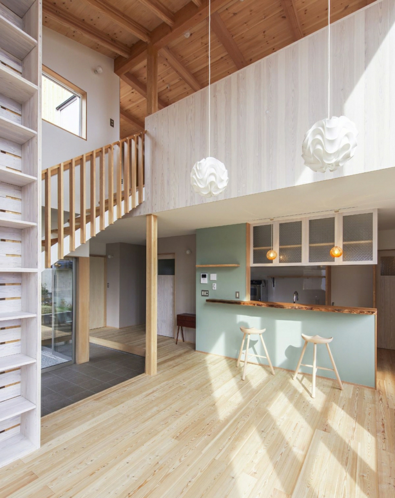 skandinavisches Design hohe Zimmerdecke moderne Einrichtung