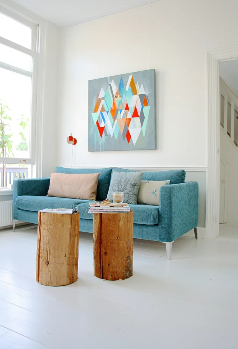 sofa kaufen wohnzimmer einrichten rustikale beistelltische