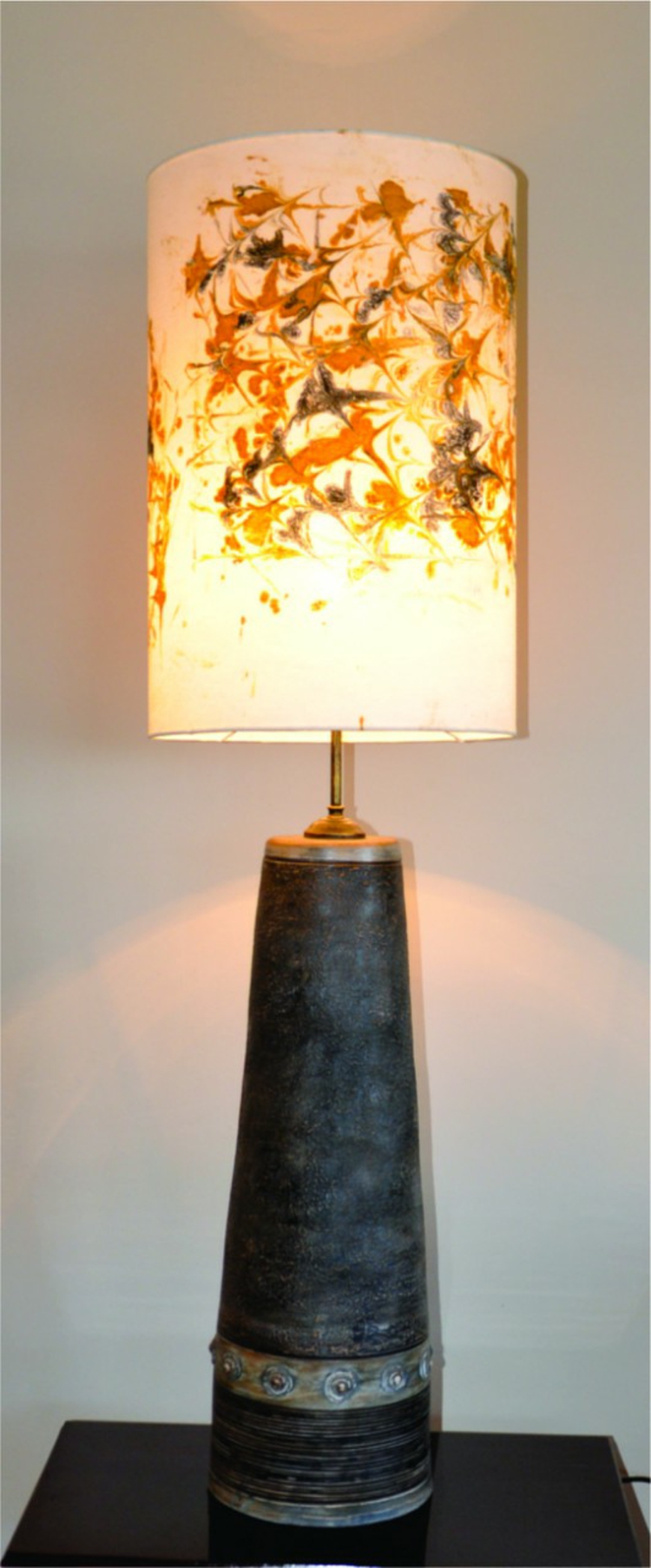 Designer Lampenschirme Marmoriertechnik Lampenfüße Ton Unikate Nachttischlampe