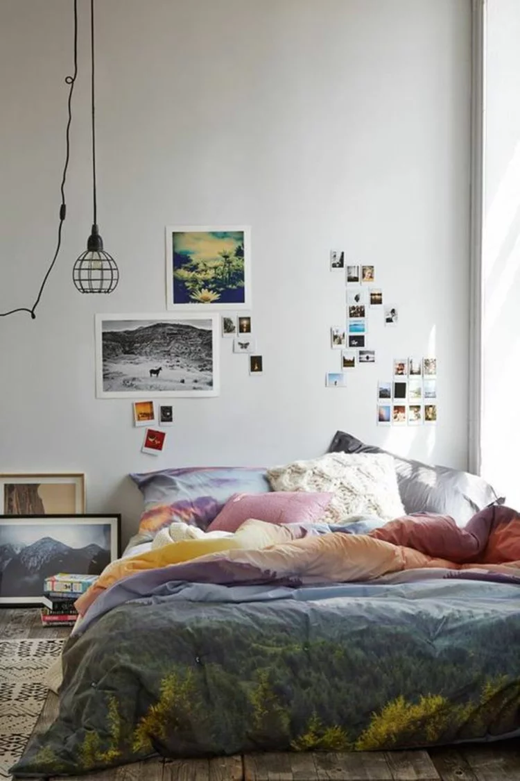 Fotowand Ideen Schlafzimmer Wand dekorieren Bilderrahmen